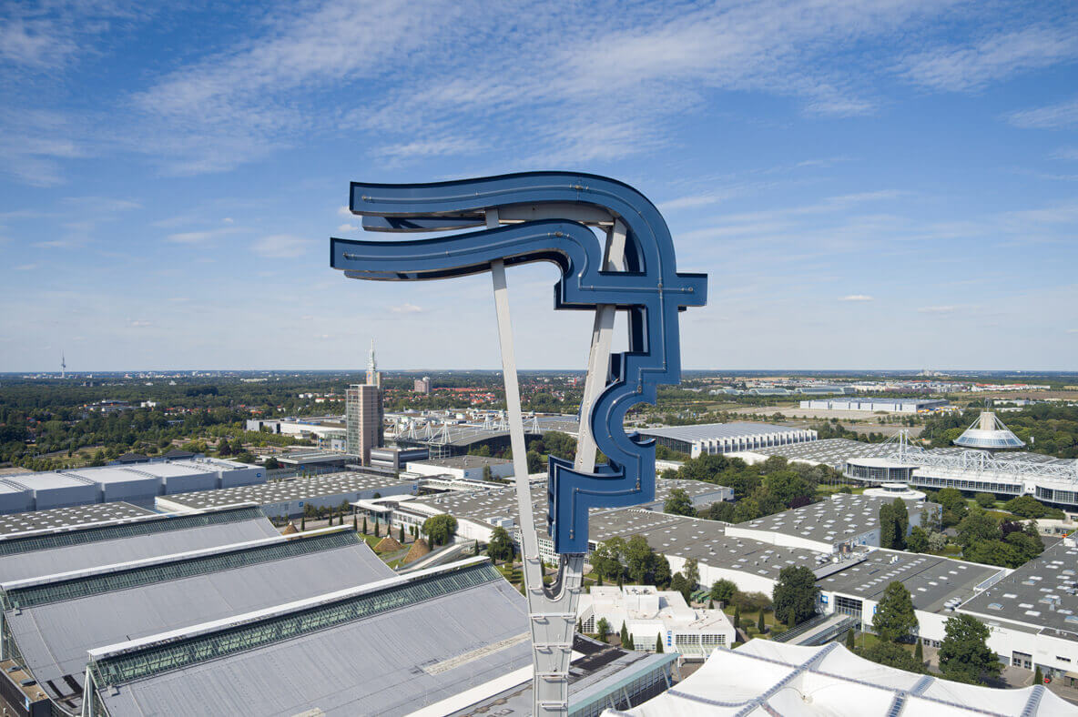 Deutsche Messe Hannover fair ground sign